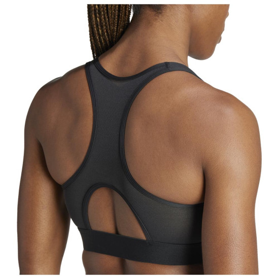Adidas Γυναικείο μπουστάκι Powerreact Training Medium-Support Zip Bra